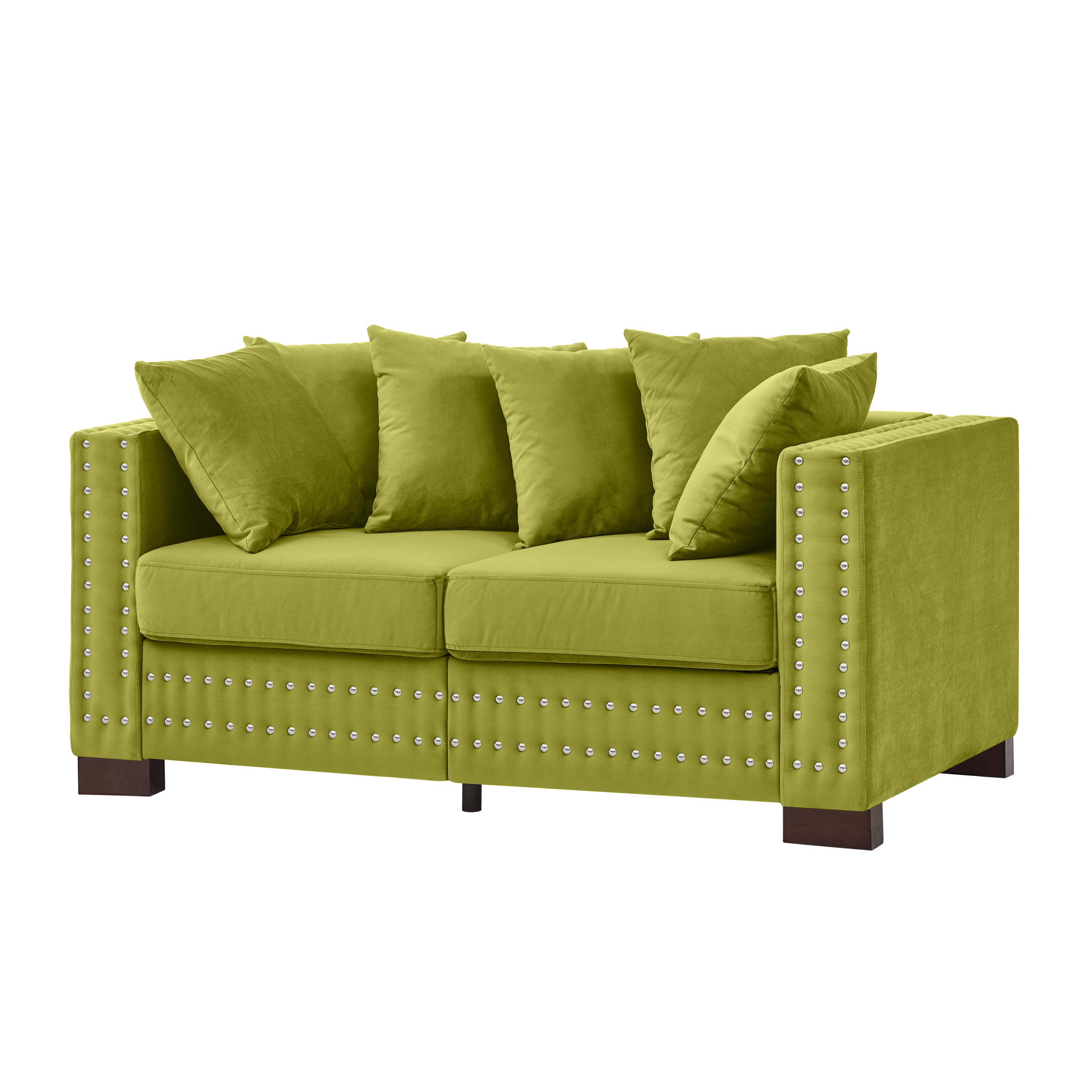 Modern Design Living Room Sofa 2+3 Seater Square armrest with Silver