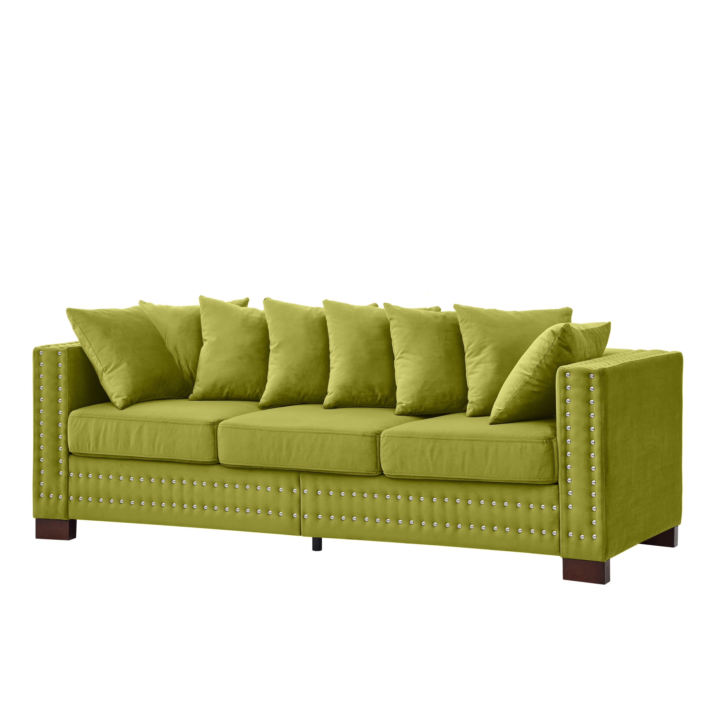 Modern Design Living Room Sofa 2+3 Seater Square armrest with Silver