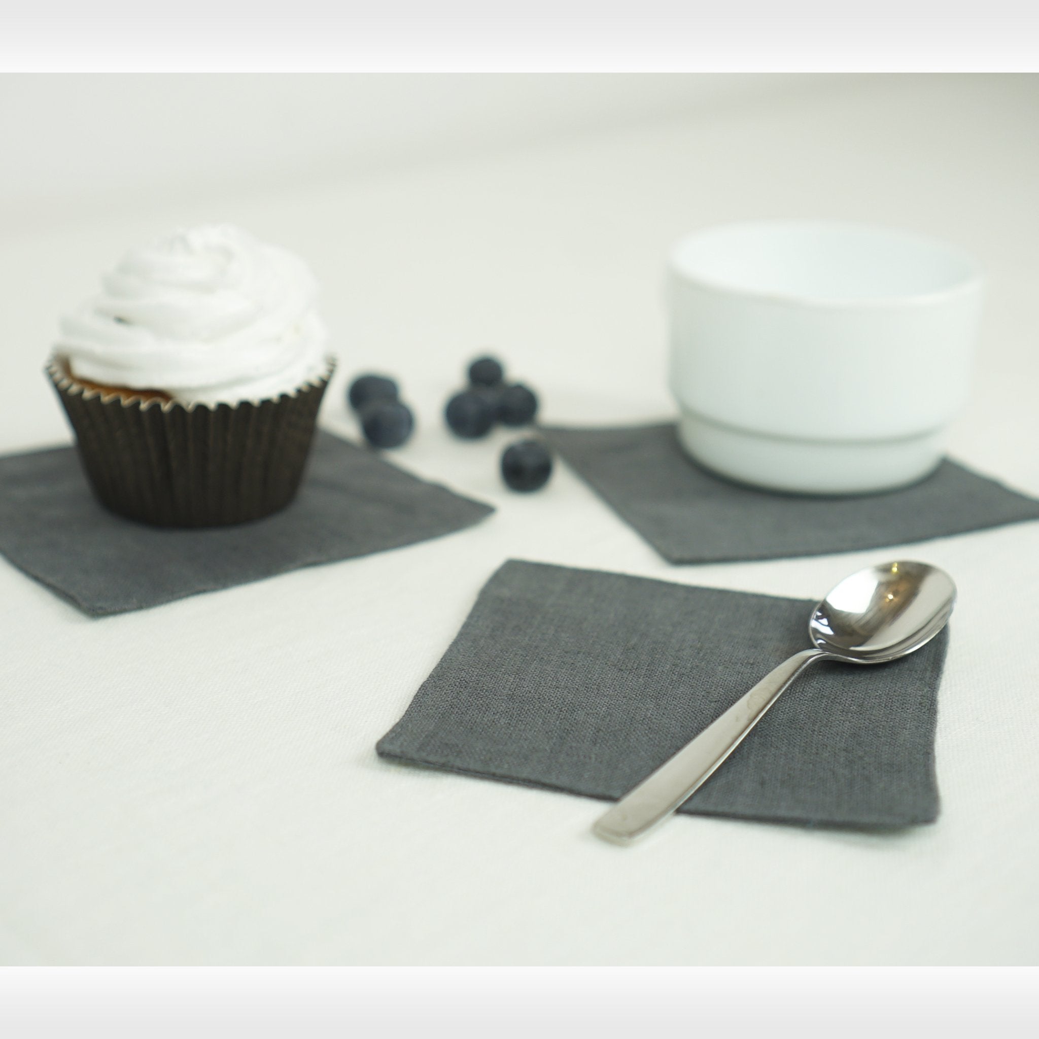 Set of linen coasters