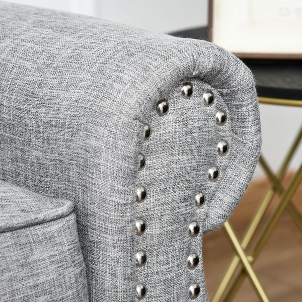 HOMCOM Stylish Midback Double Sofa with Sponge Padding Rubber Wood Leg