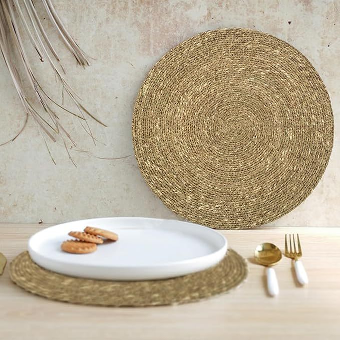 Natural Seagrass Serving Placemat - Set of 6 | Side Table Mats|Best