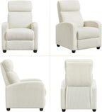 Corduroy Recliner Chair Single Sofa Home Theater Seating Adjustable