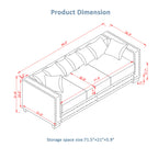 Modern Design Living Room Sofa 2+3 Seater Square armrest with Silver