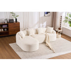 LuxeForm™ – Grey Compression Sofa with Chaise Lounge & 4 Pillows (US