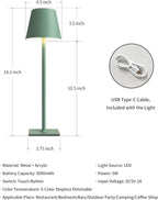 2 Pack Cordless Table Lamp,Portable LED Desk Lamp, 5000Mah Battery