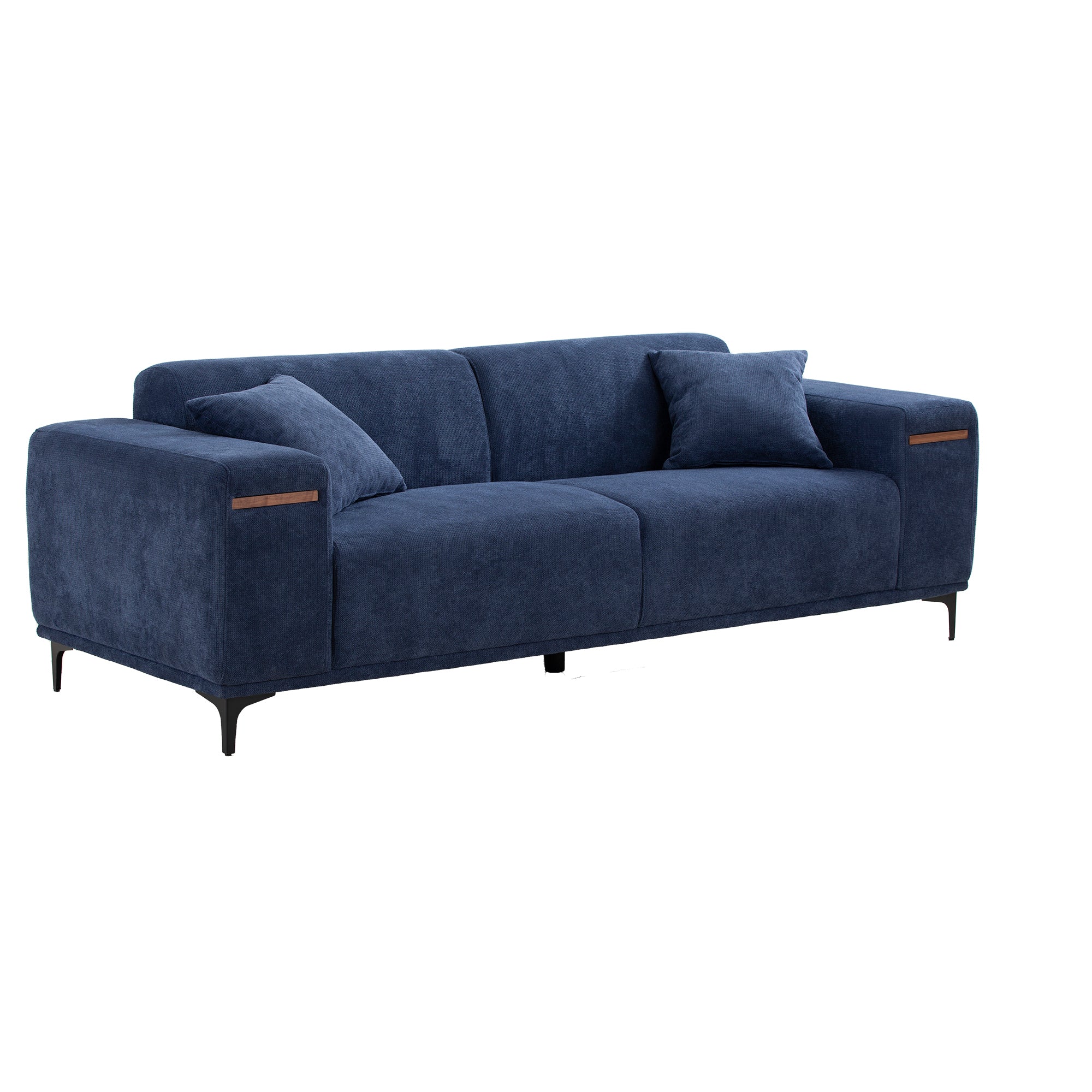 90'' Mid-Century 3 Seater Sofa with 2 Stretchable Walnut Pad Modern