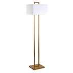 68" Brass Traditional Shaped Floor Lamp With White Frosted Glass