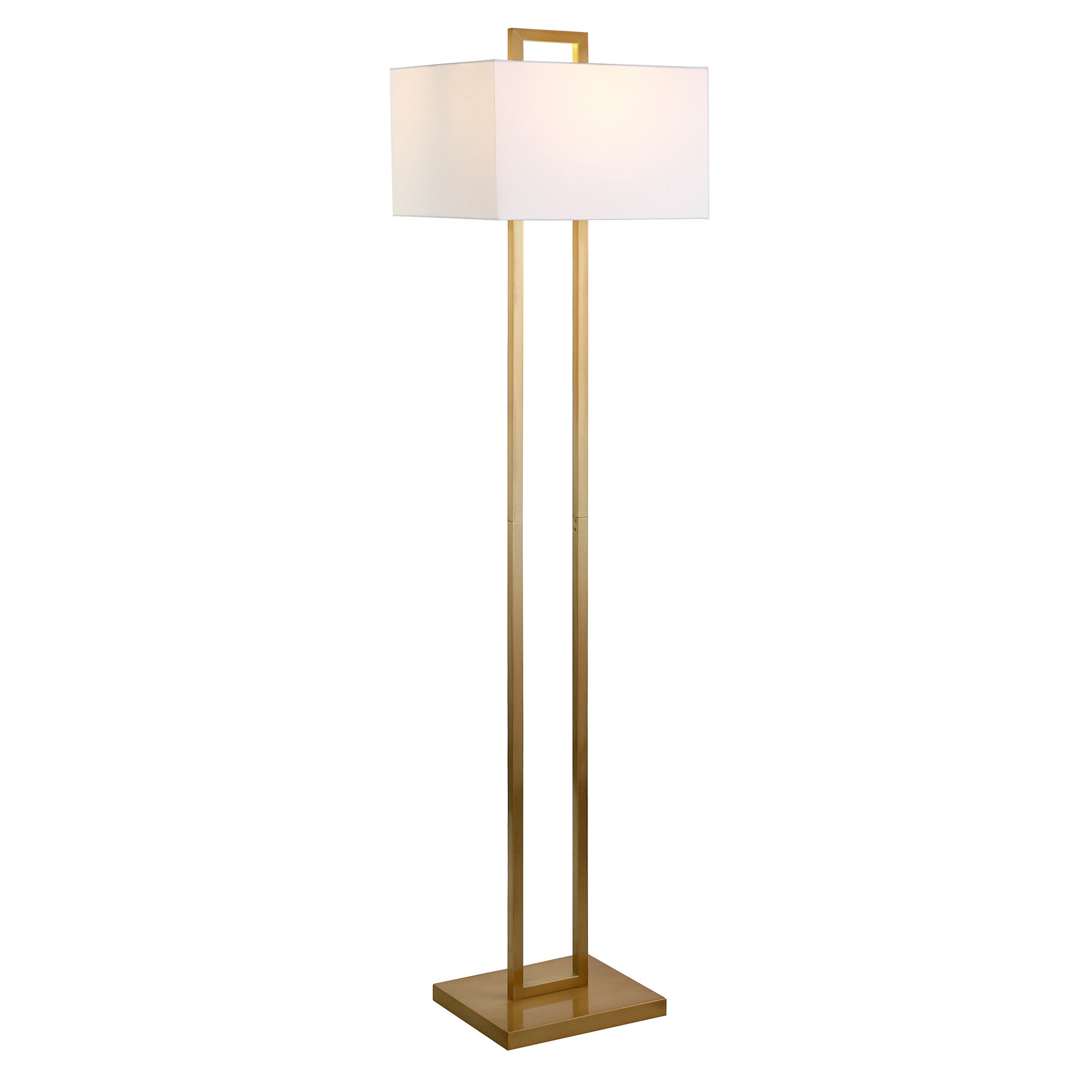 68" Brass Traditional Shaped Floor Lamp With White Frosted Glass