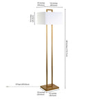 68" Brass Traditional Shaped Floor Lamp With White Frosted Glass