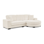 Corduroy Tufted Upholstered Sleeper Sectional Sofa, L-Shaped Modular