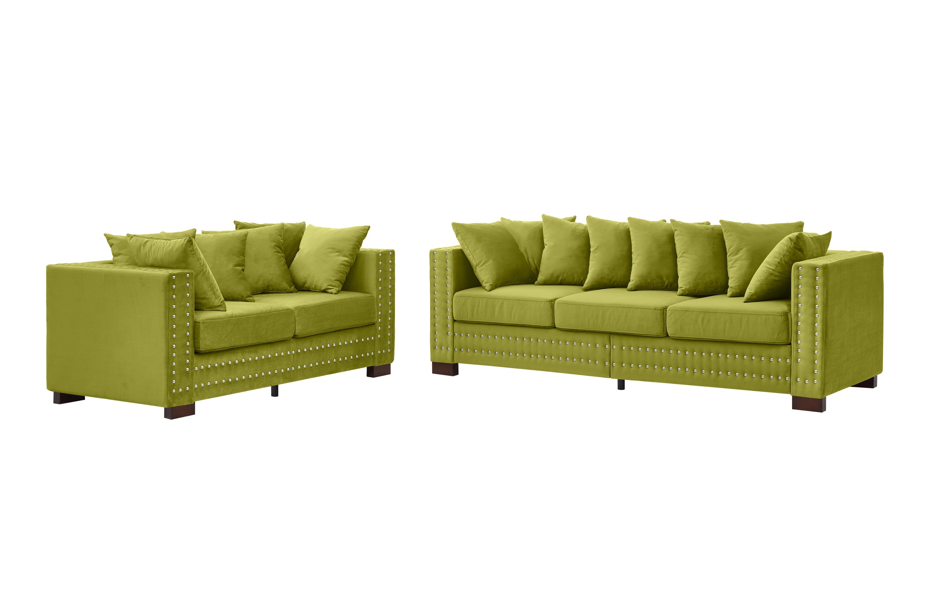 Modern Design Living Room Sofa 2+3 Seater Square armrest with Silver