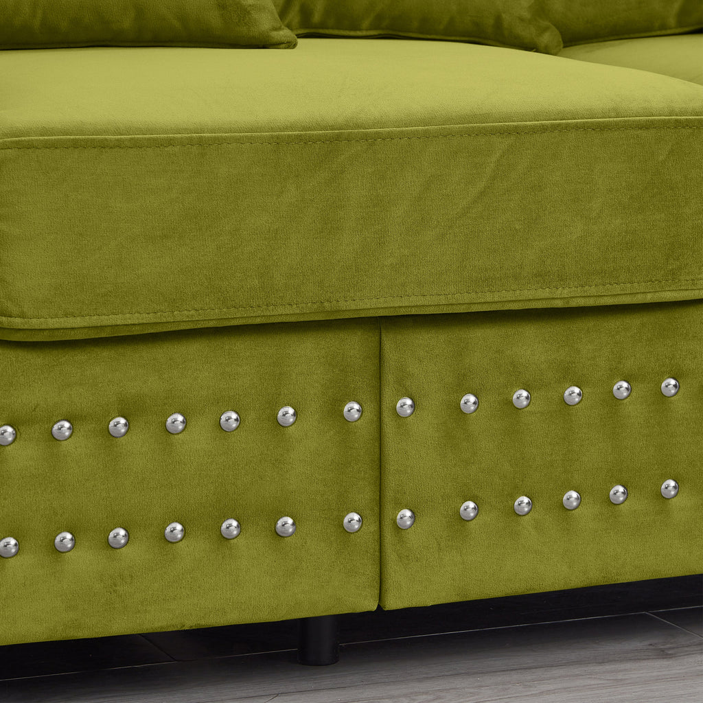 Modern Design Living Room Sofa 2+3 Seater Square armrest with Silver
