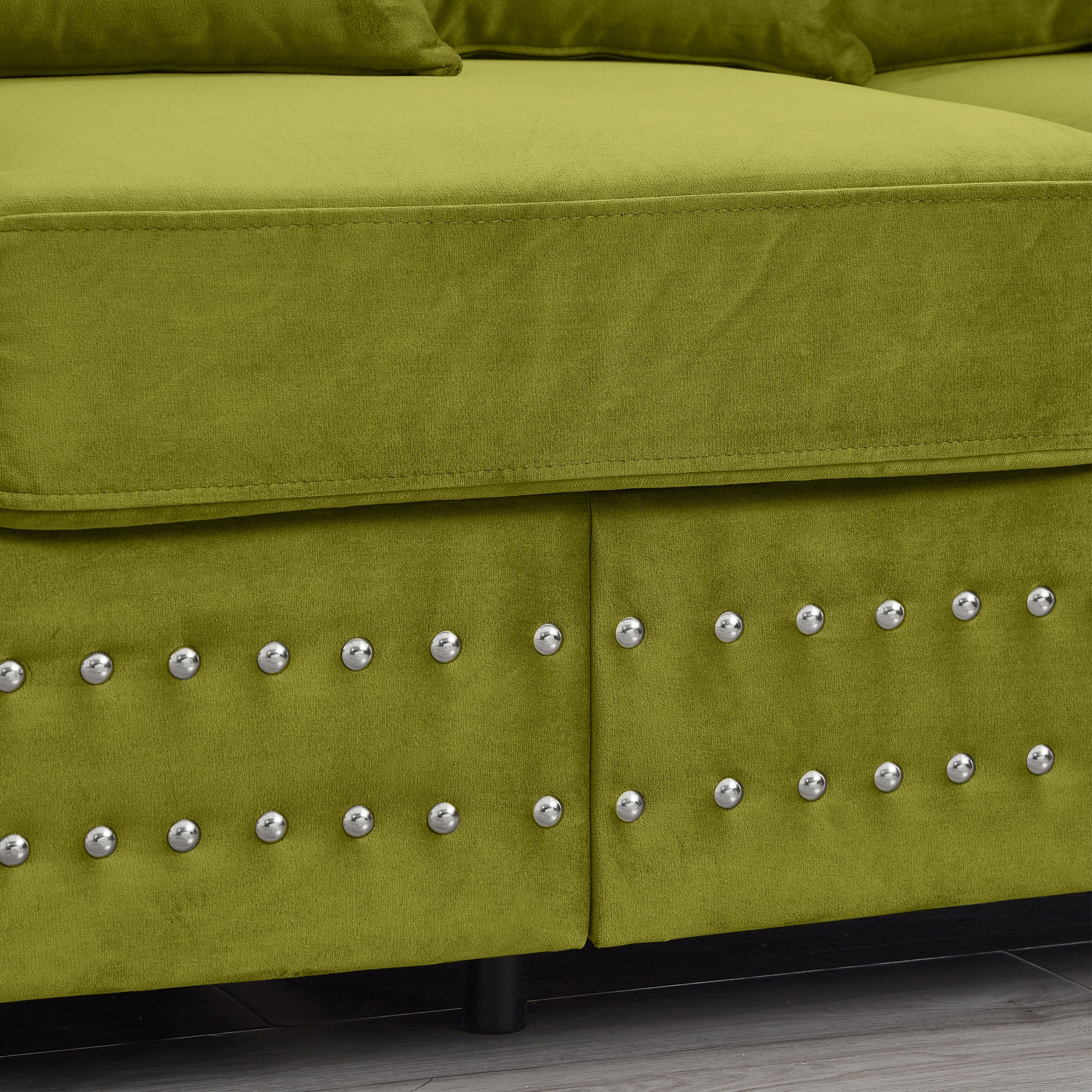 Modern Design Living Room Sofa 2+3 Seater Square armrest with Silver