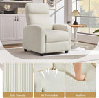 Corduroy Recliner Chair Single Sofa Home Theater Seating Adjustable