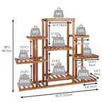 Indoor 9 Tier Wooden Plant Home Decor Stand