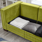 Modern Design Living Room Sofa 2+3 Seater Square armrest with Silver