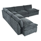 LuneluX_Home – 115.5" Modular Deep Gray Sectional Sofa with Storage &