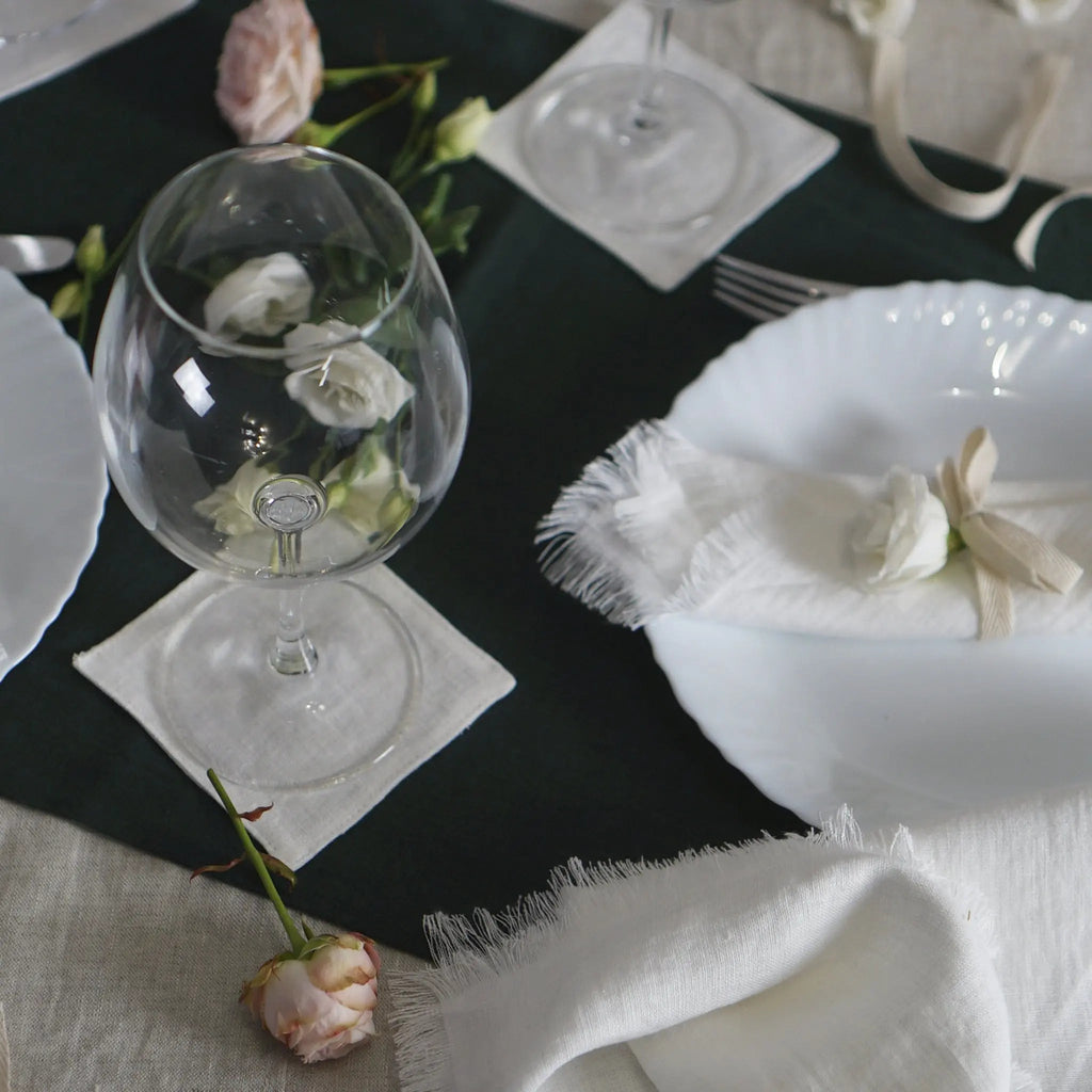 Set of linen coasters