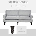 HOMCOM Stylish Midback Double Sofa with Sponge Padding Rubber Wood Leg