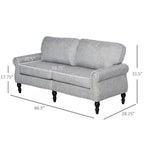 HOMCOM Stylish Midback Double Sofa with Sponge Padding Rubber Wood Leg