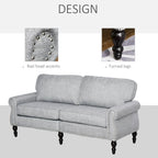 HOMCOM Stylish Midback Double Sofa with Sponge Padding Rubber Wood Leg