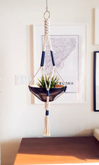 Macrame Plant Hanger, Hanging Planter, Color Block