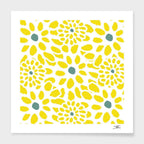 Flowers in Yellow Cushion/Pillow